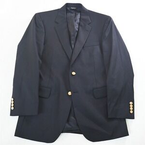 Jos. A Bank 39R 40R Navy Blue 100% Wool Gold Button Blazer Jacket Sport‎ Coat